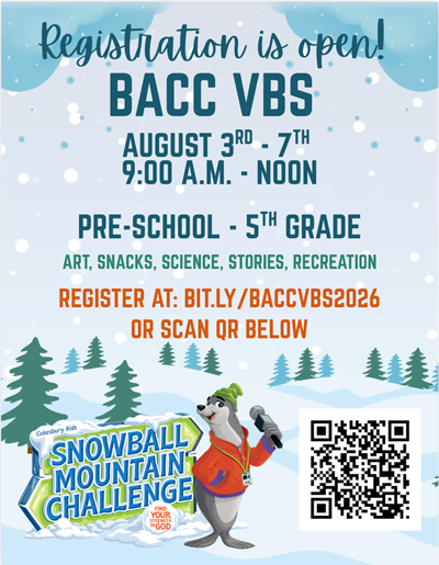 BACC Vacation Bible School 2026 Registration link